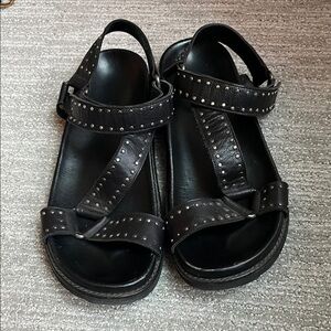 Freda Salvador Black Studded Sandals